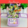 Pop Butterfly Up Card Handcrafted 3d Paper Flower Bouquet Popup Greeting Card For Birthday Anniversary Mothers Day