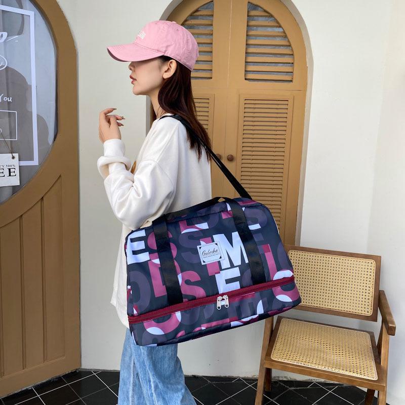 Korean Women's Expandable Travel Bag: Large Capacity, Dry/Wet Separation, Yoga Training