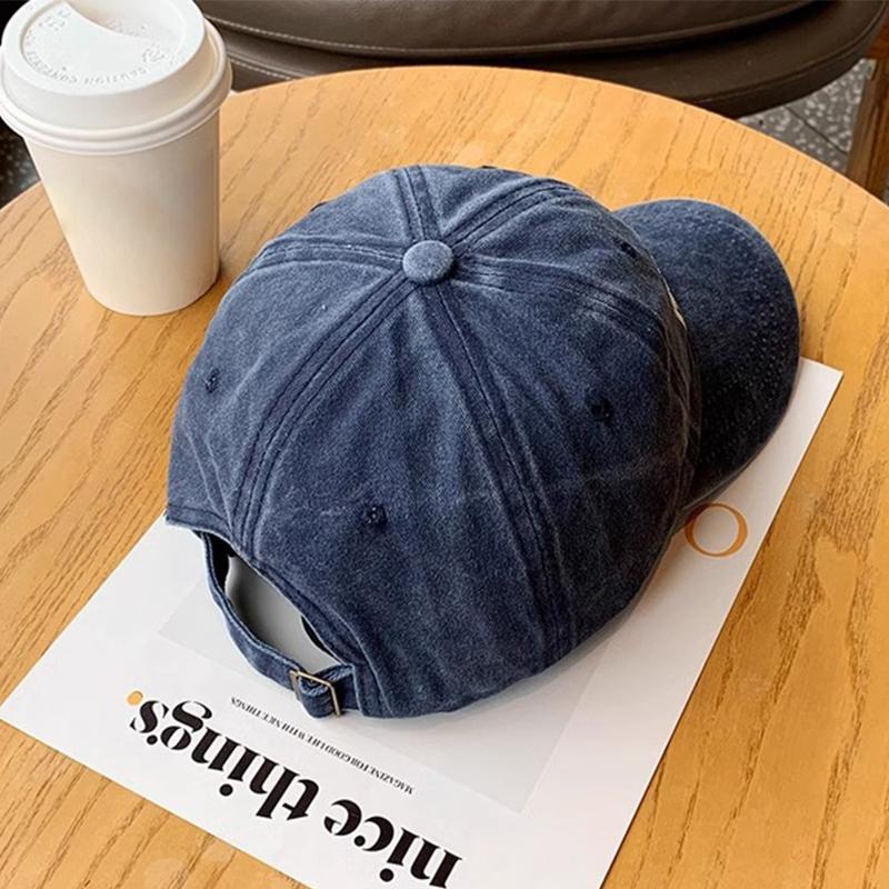 Cotton Retro Vintage Baseball Cap Men Women Denim Embroidered Letters Hat Cotton Soft Top Caps Casual Retro Unisex Hats