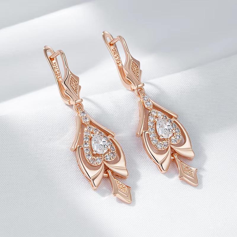 European and American Fashion Sparkling Carved Pattern Pendant Earrings, Women's Classic Holiday Accessories