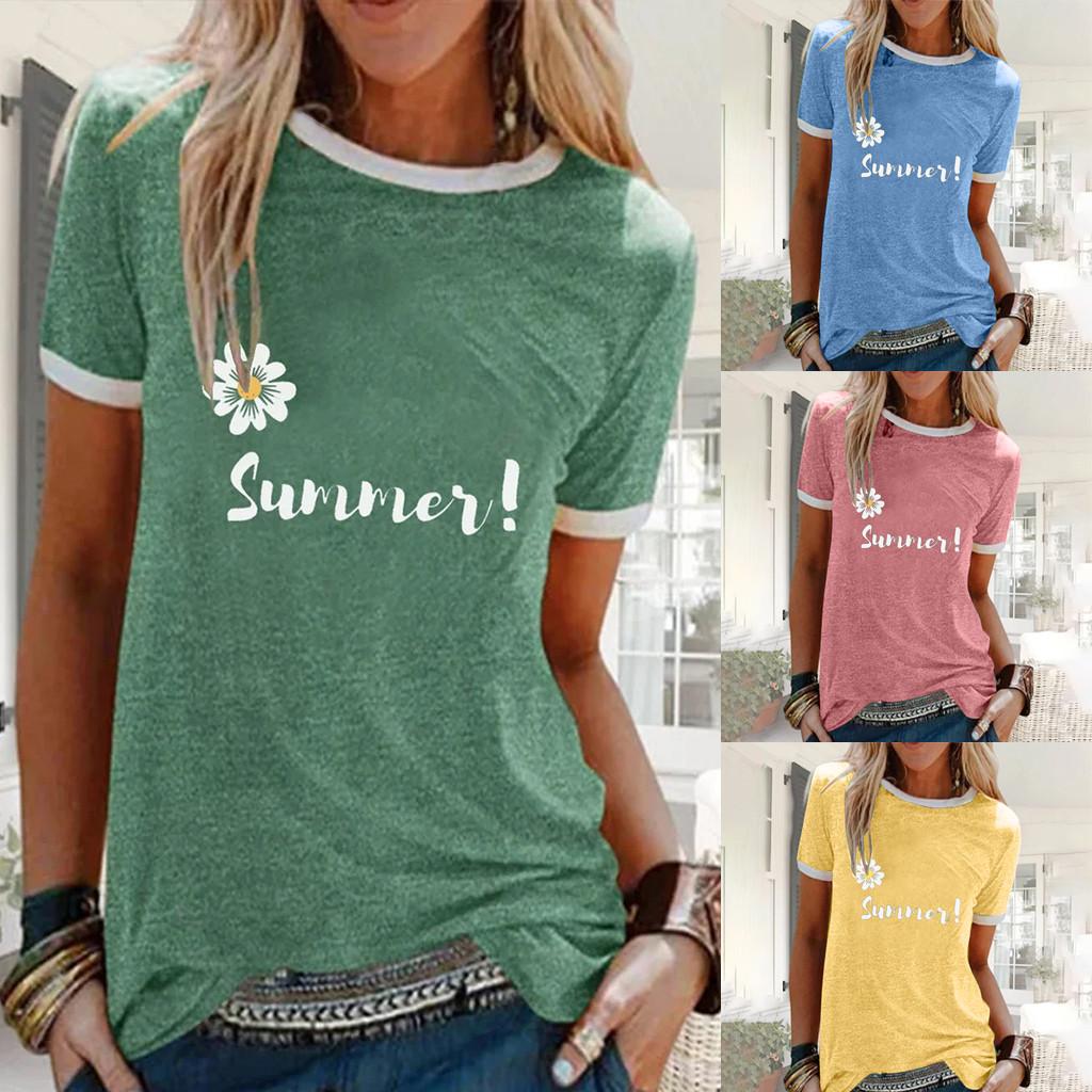 

Женские летние топы, повседневная тонкая летняя лоскутная блузка с принтом Daisy