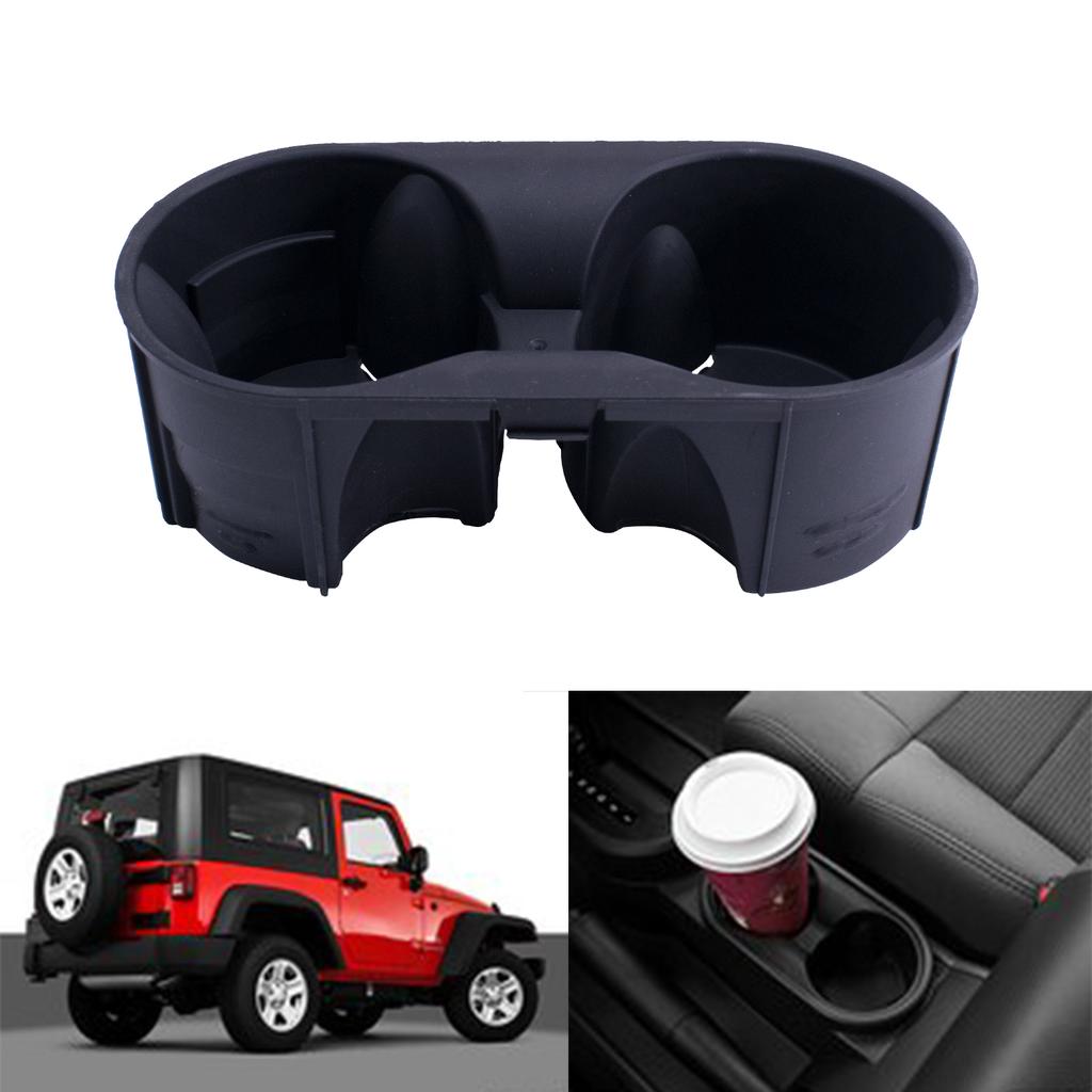 Front Console Cup Holder ABS Material Compatible with 2007-2010 Jeep Wrangler Model Number AW-CH0001 Black