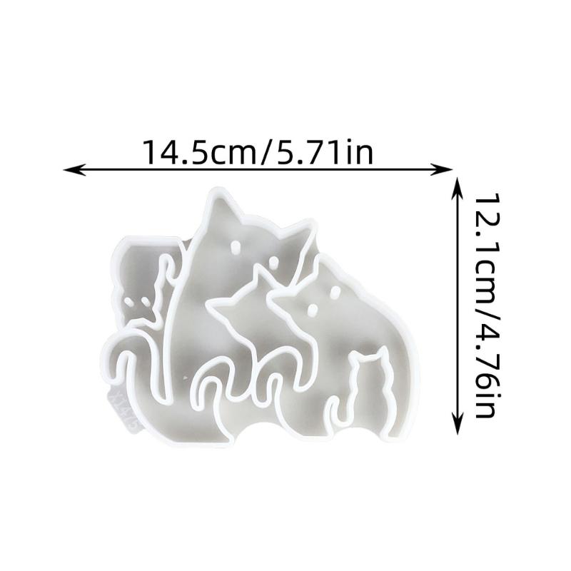 3 Cats Silicone Mold For Home Decoration And Handmade Gift Craft Project For Cement Gypsum And Soap Crafting Supply
