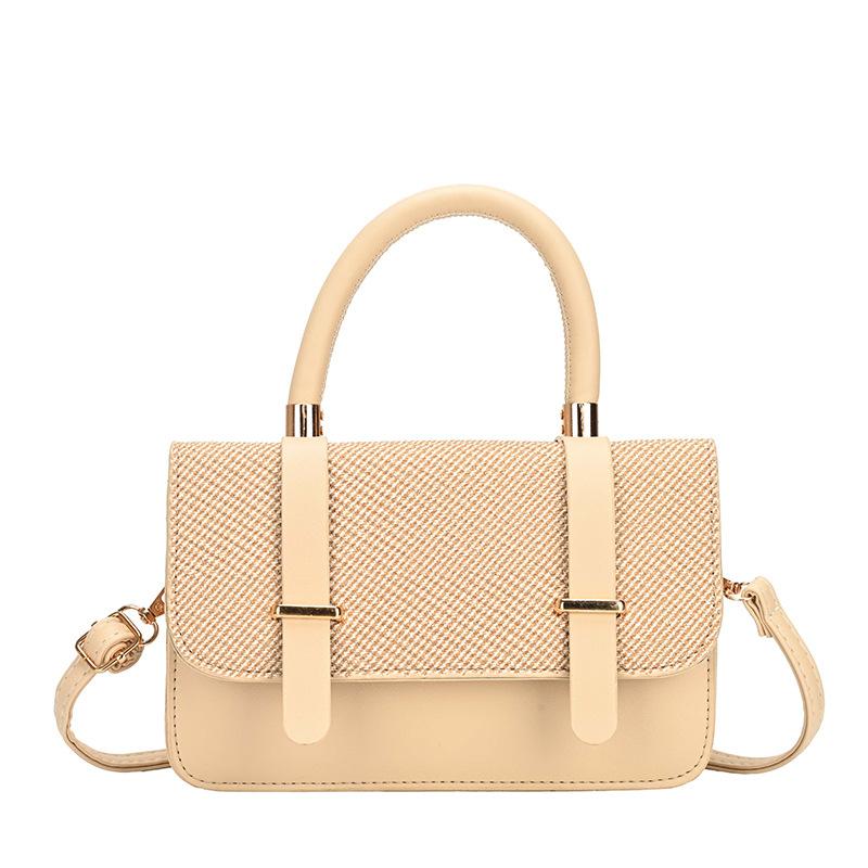 Fashion Commuting Small Square Bag for Women Korean Style Patchwork Buckle Crossbody Bags Textured Versatile One Shoulder Pack