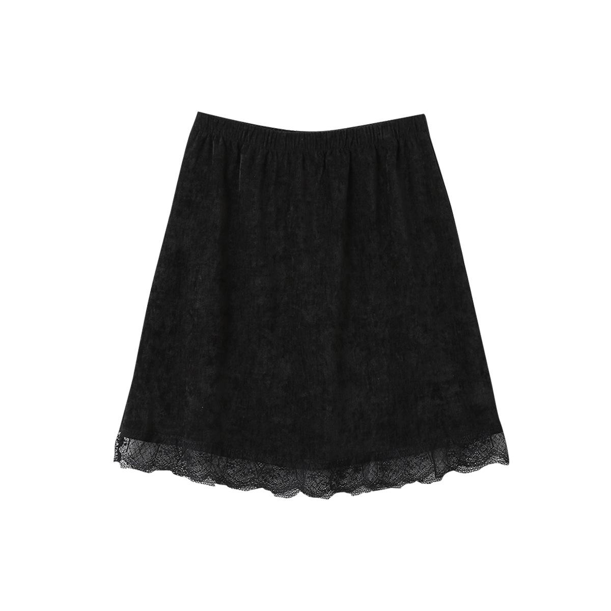 

Velvet Lace A-line High-waist Skirt with Elastic Waistband - Women s Layered Short Skirt One Size