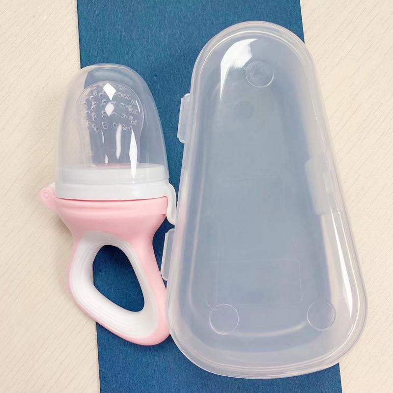 Baby Fruit & Veggie Teething Feeder - Pushable Teether Bag for Easy Self-Feeding