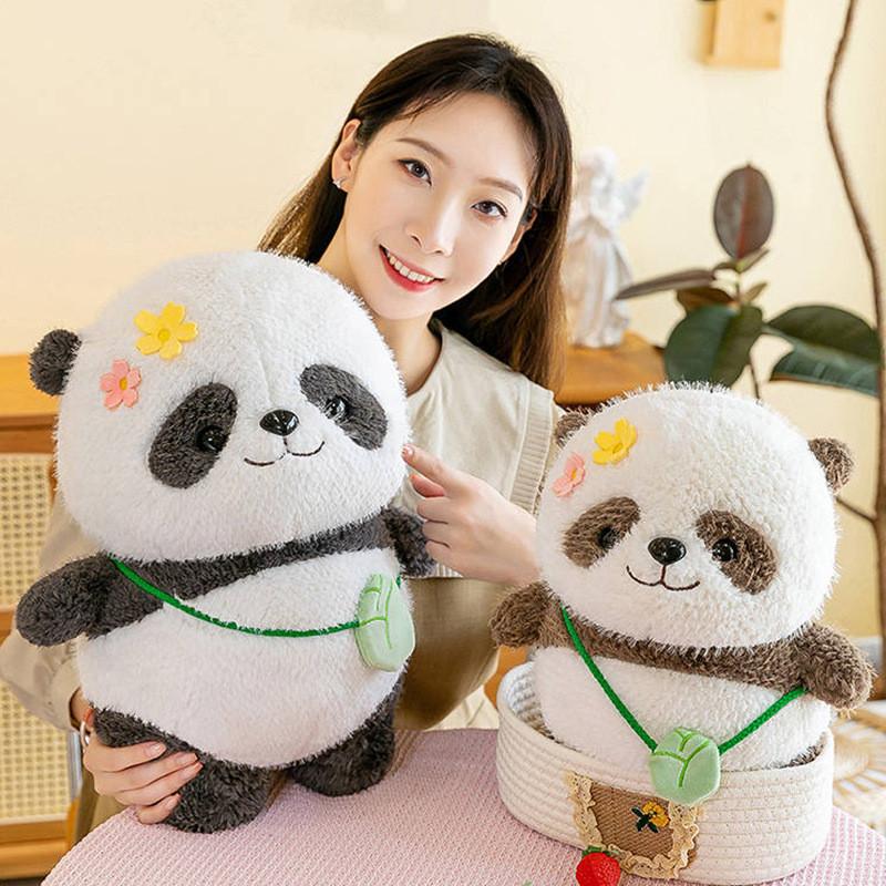 Orchid Cute Panda Doll Cartoon Big Panda Healing Series Bamboo Shoot Gift Bag