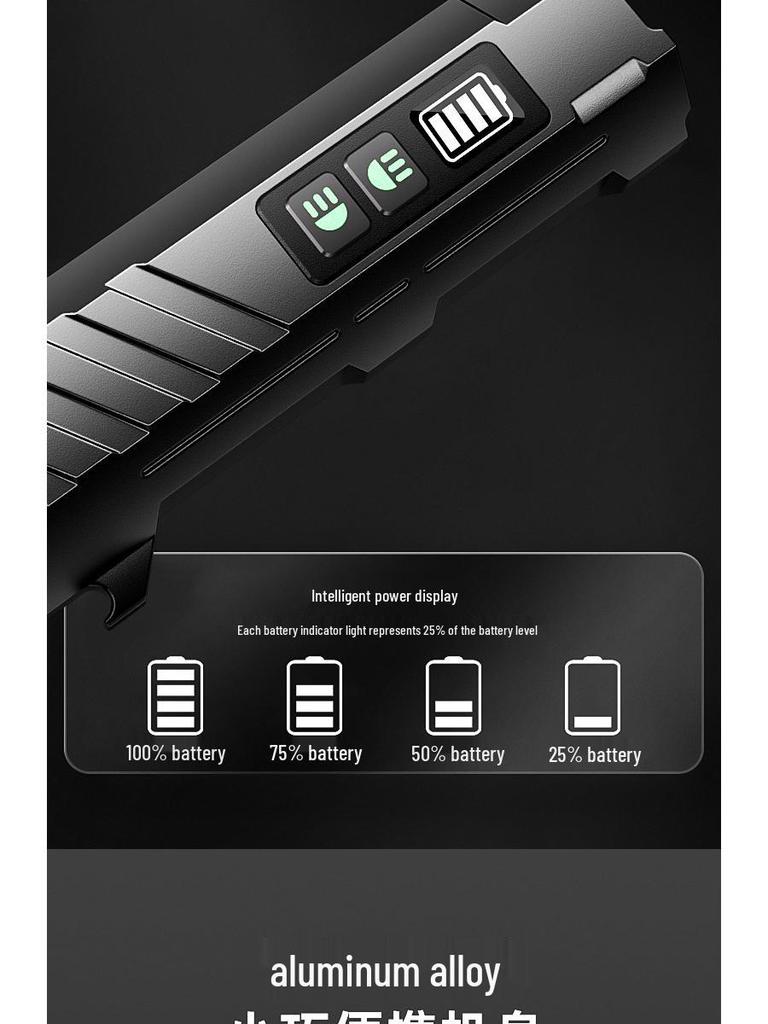 High-Intensity Black Aluminum Flashlight with Colorful Neon Light and Long Battery Life: Outdoor Multifunctional Torch