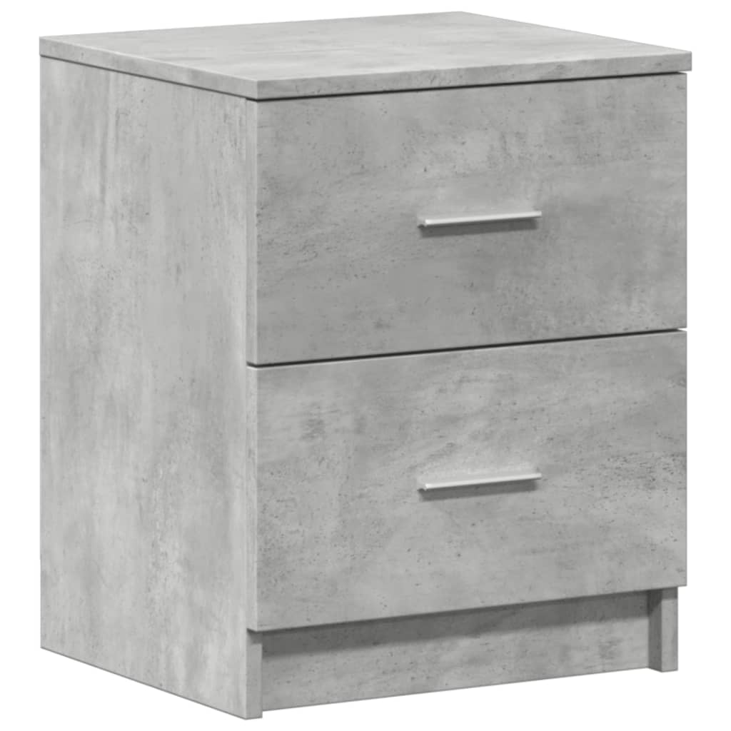 Nightstand with 2 Drawers Concrete Grey 40 X 36 X 50 Cm