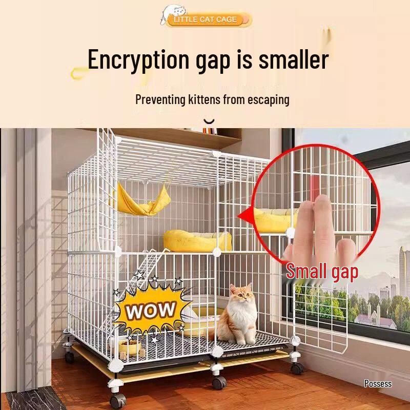 Indoor Cat Villa: Spacious Cage with Integrated Toilet and Bed