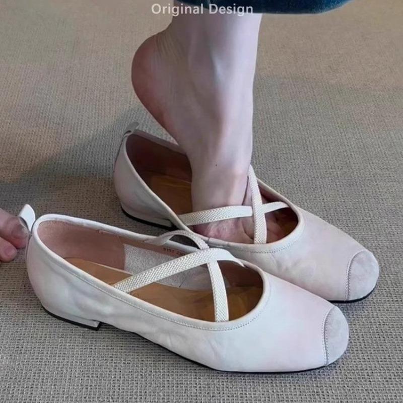Fashion French 2025 New Flat Shallow Ballet Shoes Super Soft Evening Shoes Women's Singles Mary Jane Shoes