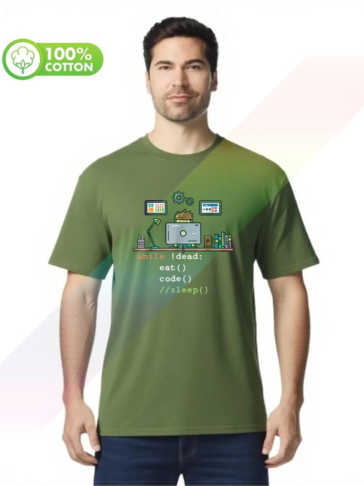 100 Cotton Round Neck Heavy Weight Unisexs Tshirt Computer Science Python Programmer Eat Code Sleep S3XL Tops Tees