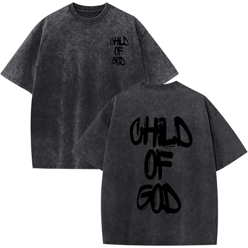 

God Child of Jesus Faith New Arrival Mens Clothes Tee Shirt Homme Graphic TShirts Men Tshirt for Men Ropa Hombre Yk Wash S