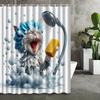 1pc Funny Bathing Cat Shower Curtain - High Quality Bathroom Decor with Hooks Bathroom Window Decoration for Cat Lovers