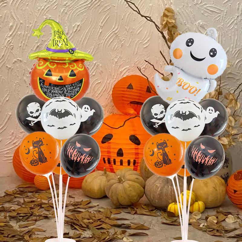 Halloween Pumpkin Atmosphere Balloons for Tables, Bars, Kindergartens, and Shopping Mall Displays
