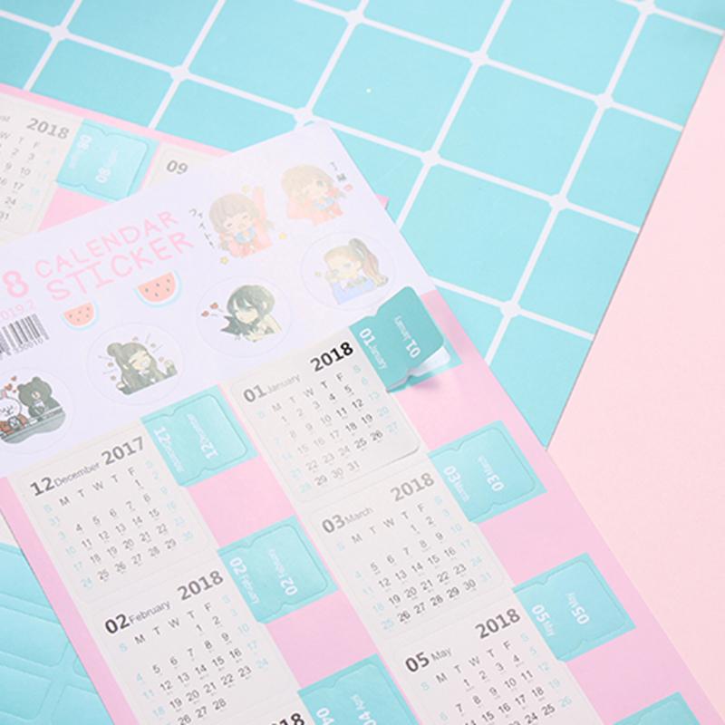 2X 2018-2019 Annual Calendar Index Sticker Category Planner Label Decal Multi 2X 2018-2019 Annual Calendar Index Sticker Category Planner Label Decal Multi
