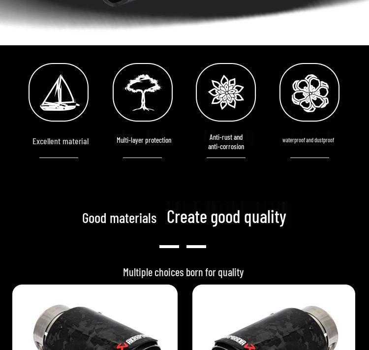 New Carbon Fiber Straight Edge Satin Finish Tailpipe for Car Modification