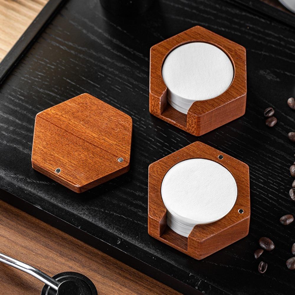 Solid Wood Coffee Filter Paper Storage Box Universal Coffee Filter Paper Holder Gift
