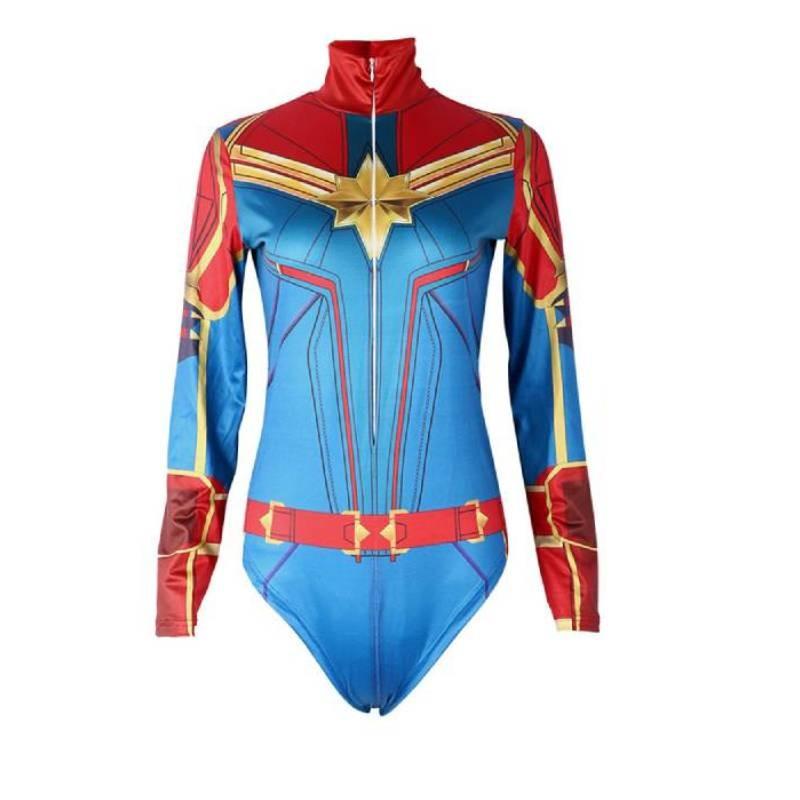 

Костюм Комбинезон Цифровая Печать Полиэстер Для Женщин Косплей Наряд Captain Marvel,S