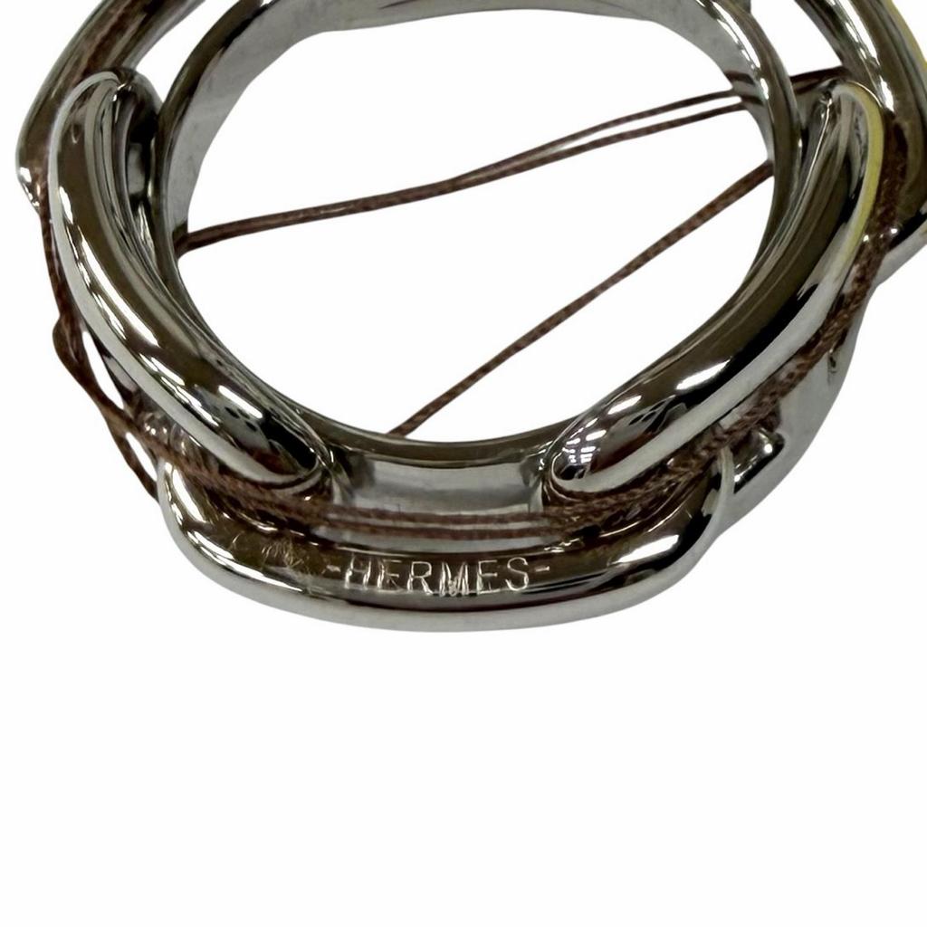 Pristine HERMES Scarf ring Legato Chaine d'Ancre Silver Women Used
