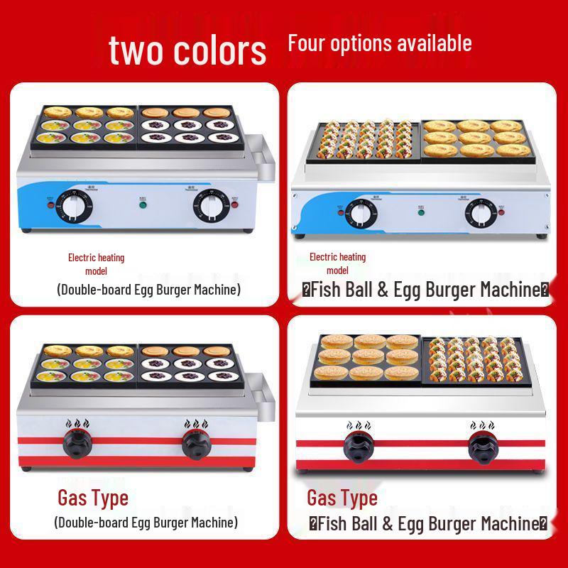 Electric 18-Hole Egg Burger and Red Bean Cake Maker for Street Stalls