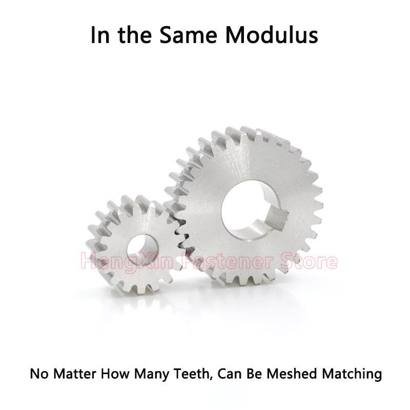 1pcs 304 Stainless Steel 2.5/3 Mod 12/14/15/16/17/18/20 Teeth Spur Gear 12T-20T 2.5/3 Module Cylindrical Gear Bore 12-30mm