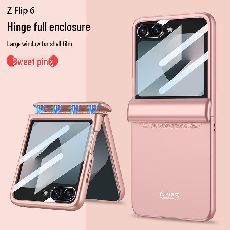 Samsung Z Flip 6 Ultra-thin Foldable Phone Case with Large Window and Magnetic Buckle