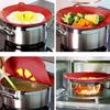 26CM Heat-Resistant Silicone Lid Spill Stopper Cover for Pot Pan Multi-Purpose Kitchen Accessories Cooking Tools Microwave Safe