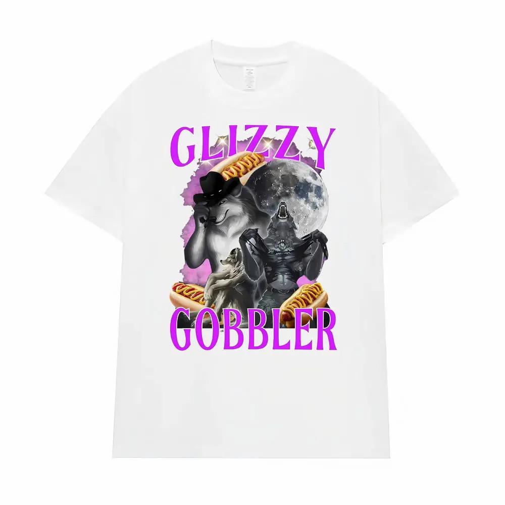 Glizzy Gobbler Funny Hot Dog Werewolf Emoji Graphic TShirt  Mens Trendy Cool Vintage Casual 100 Cotton Oversized TShirt