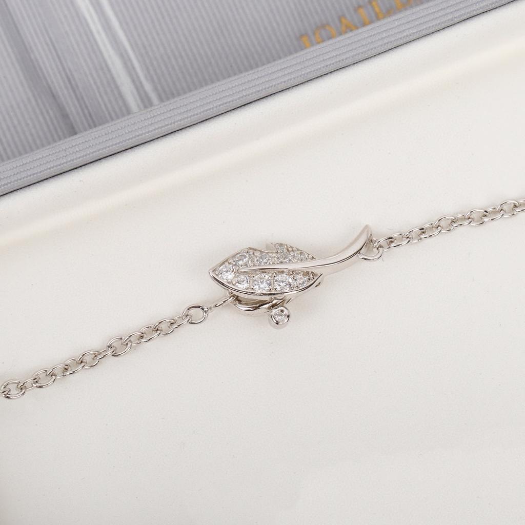 New  Top Brand Pure 925 Sterling Silver Jewelry Women Rose Flower Diamond Pendant Necklace Lovely Design Fine Luxury Quality