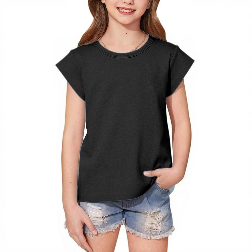 Children's Casual Short-sleeved Printed Round Neck Fashionable T-shirt Top