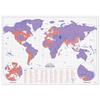 Luckies Sharp World Map SUCK UK Panel, 42x30cm, Purple,
