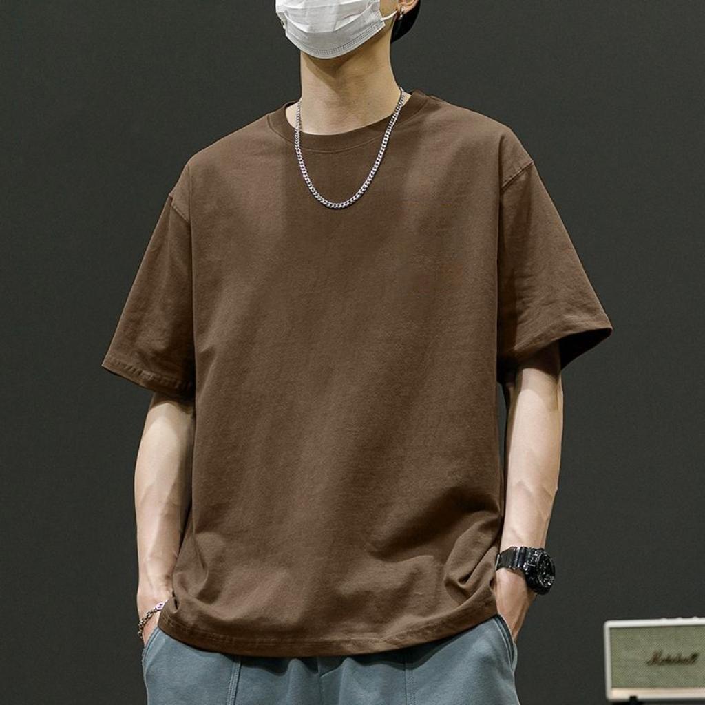 Cotton Printed Short Sleeved T-shirt for Boys Fashion Label, Summer Trend Loose Half Sleeved T-shirt, Round Neck