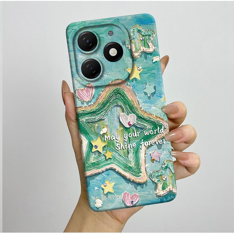 Für tecno Spark go 2024 BG6 Hülle Fundas Schöne Blumen Mattes Flüssigsilikon Schutzhülle Für Tecno SparkGO 2024 Handyhüllen