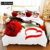 Red Rose Rose Bedding Set Valentine's Day Present Flowers Lovers White Duvet Cover For Women Bedroom Decoration Couple Lovers
