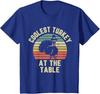 Thanksgiving Retro Coolest Turkey At The Table Gift Youth Unisex T-shirt