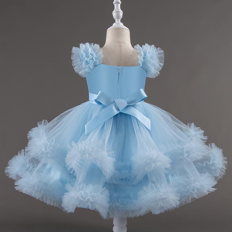 Baby Dress 0-5 Years Old Birthday Party Wedding Sleeveless Mesh Fluffy Cute Girl Princess Dress