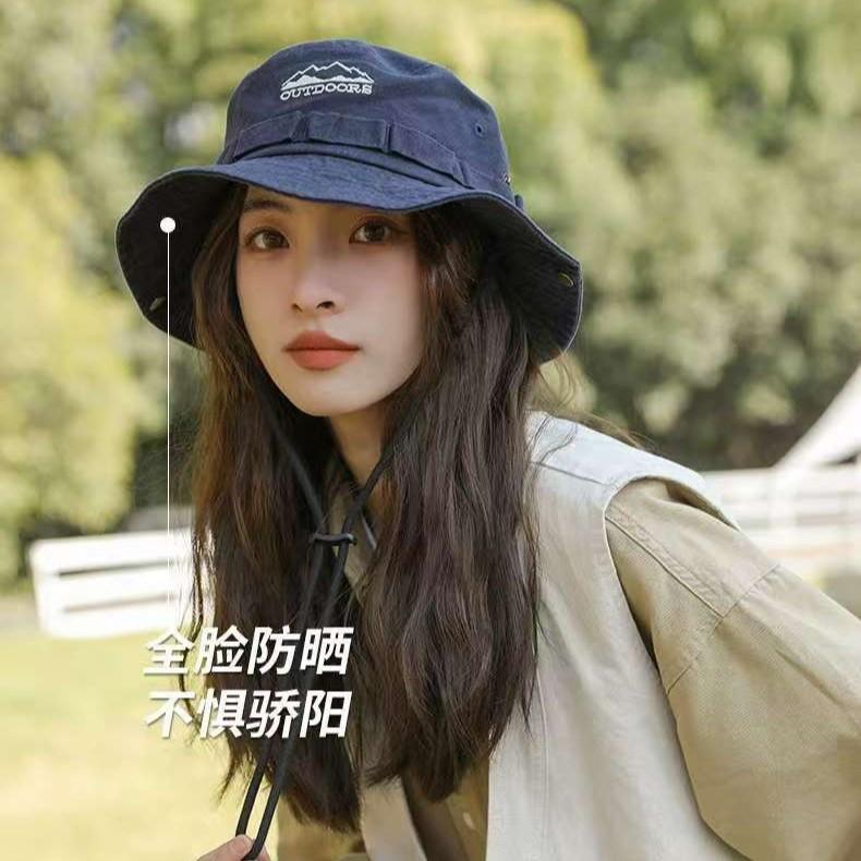 Women's sun hat with large brim for sun protection in summer, suitable for fishing, outdoor hiking, and trekking; vintage western cowboy hat