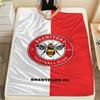 1PC Brentford FC Print Flannel Blanket, High Quality Comfortable for All Seasons, Home Decor, Warmth and Comfort, Perfect for Christmas Gifts