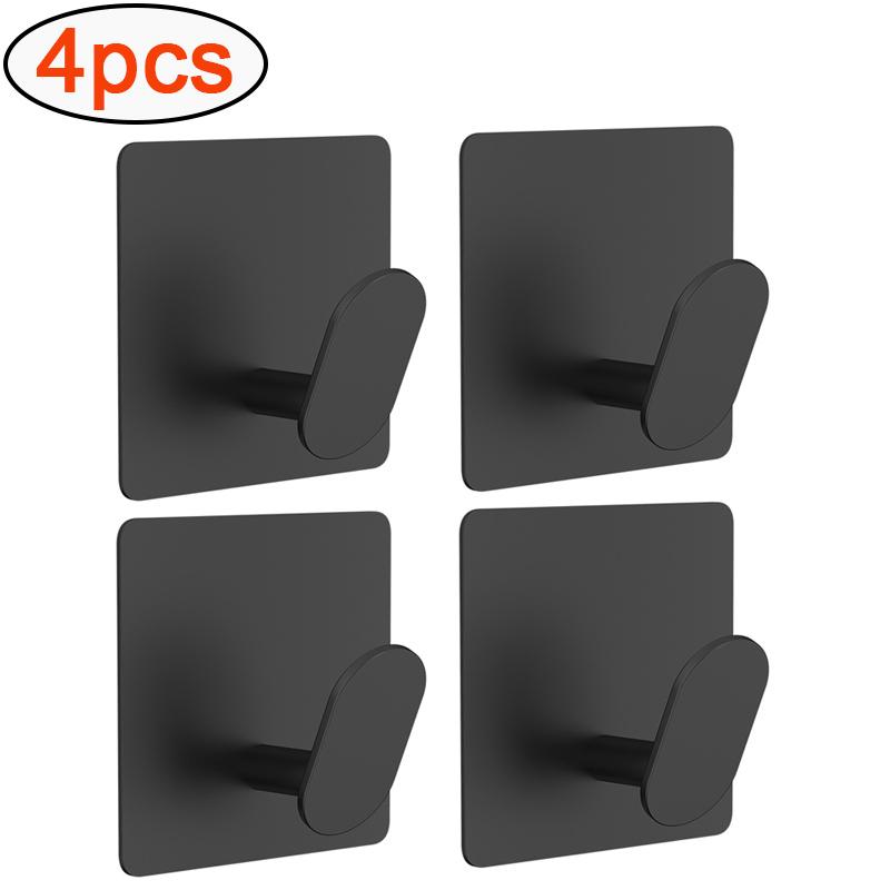 1/2pcs Stainless Steel Bathroom Robe Hooks Adhesive Wall Hook Towel Holder Bathroom Kitchen Hardware Multi-Purpose Hanger Hook