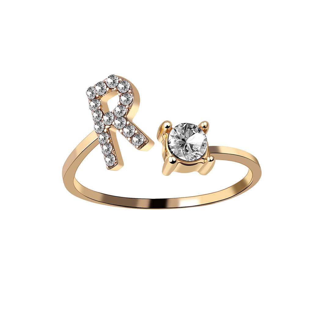Exquisite Fashion 26 English Alphabet Style Ring Letter Fashion Copper Ring
