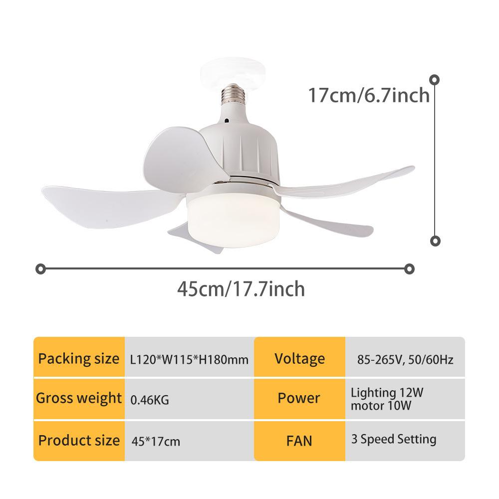 Ceiling Fan Lighting Dimmable Light Color Temperature Modern Ceiling Mount Remote Control Smart E27 Led Ceiling Fan Light