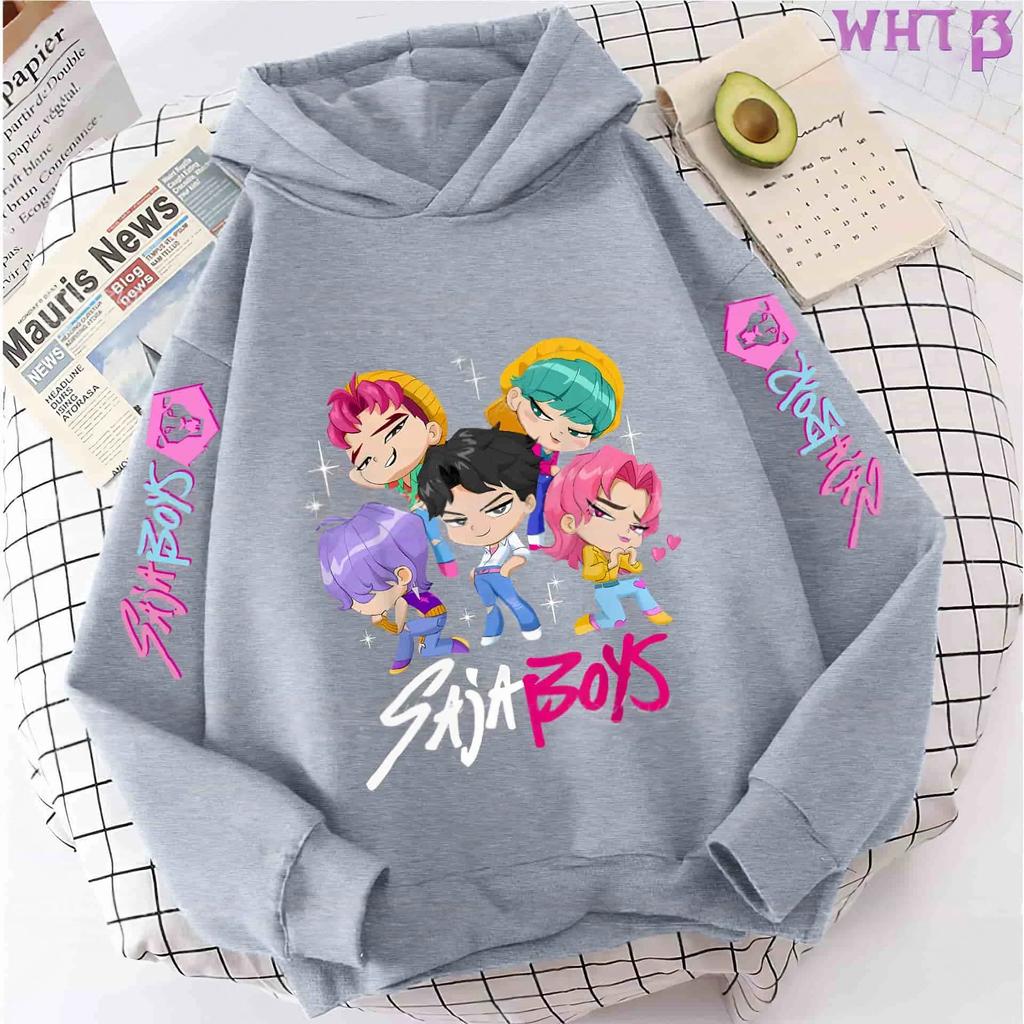 Autumn Winter KPop Demon Hunters Print Children's Hoodie Fashion Casual Sweatshirt Kids Sportswear Girls Clothes Hooded Pullover