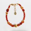 Natural Agate Beaded Necklace Plant Series Golden Seed Bracelet Women'S Retro Red Earrings 898