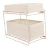 Under Sink Organizer 2 Tier Slide Out Sink Shelf Cabinet Storage Seasoning Organizer Rack for Kitchen Bathroom Cream