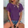 Spring and Summer Round Neck Hollow Out Women Blouse New Loose Short Sleeved T-shirt Solid Color Casual Simple Top Sweet Shirts Ladies Clothing