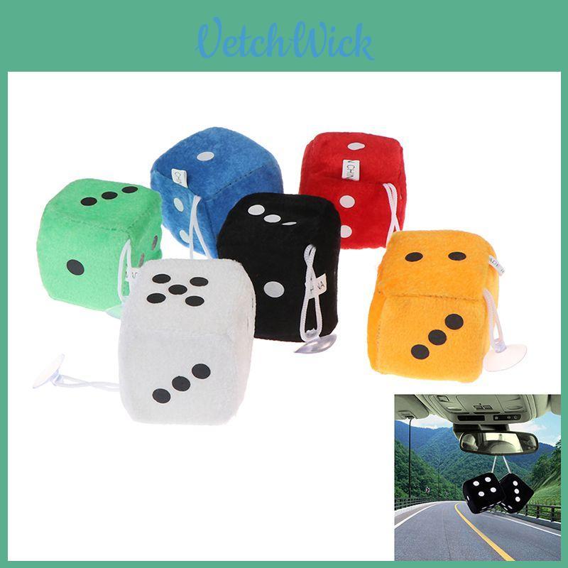 Plush Dice Party Pendant Soft Fluffy Car Decoration