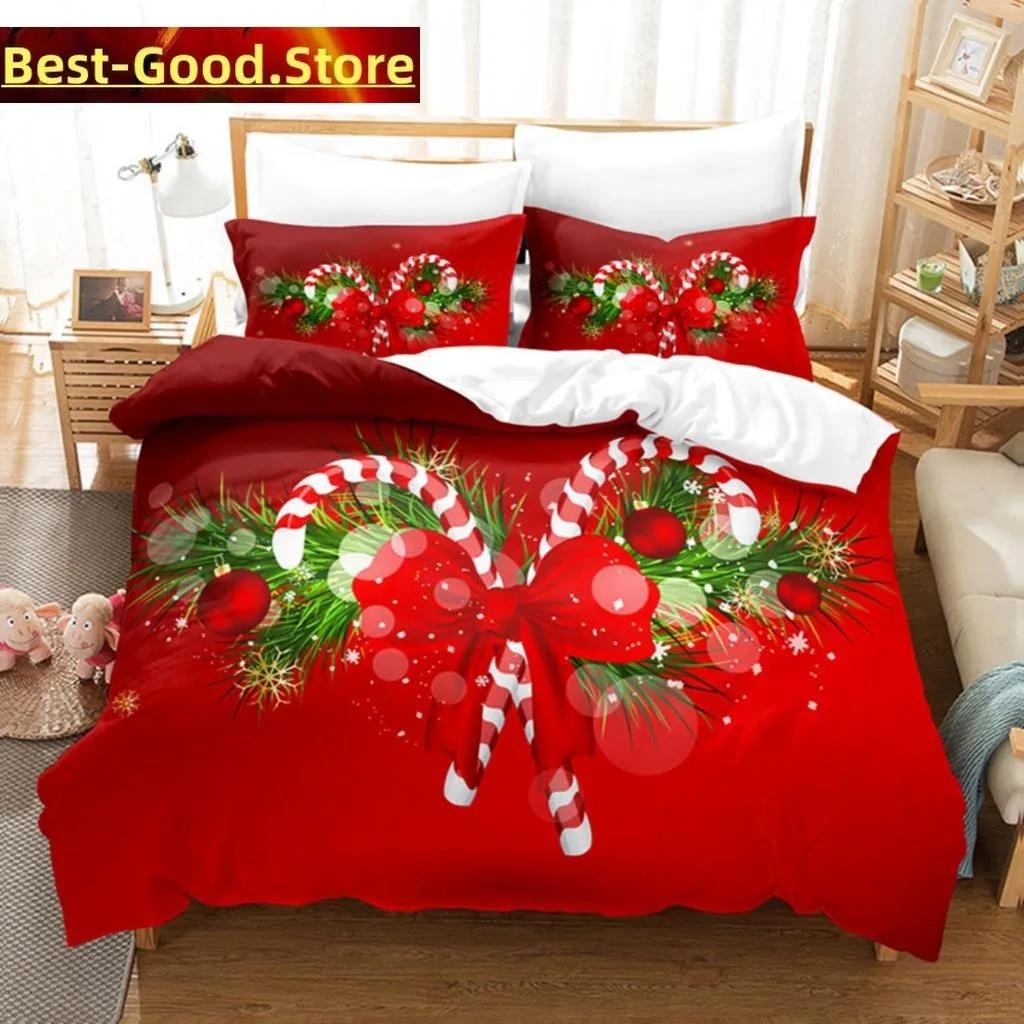 3D Christmas Quilt Cover Bedding Set Duvet Comforter Pillow Case Bed Linens Twin Queen King Double Full Single Bedroom