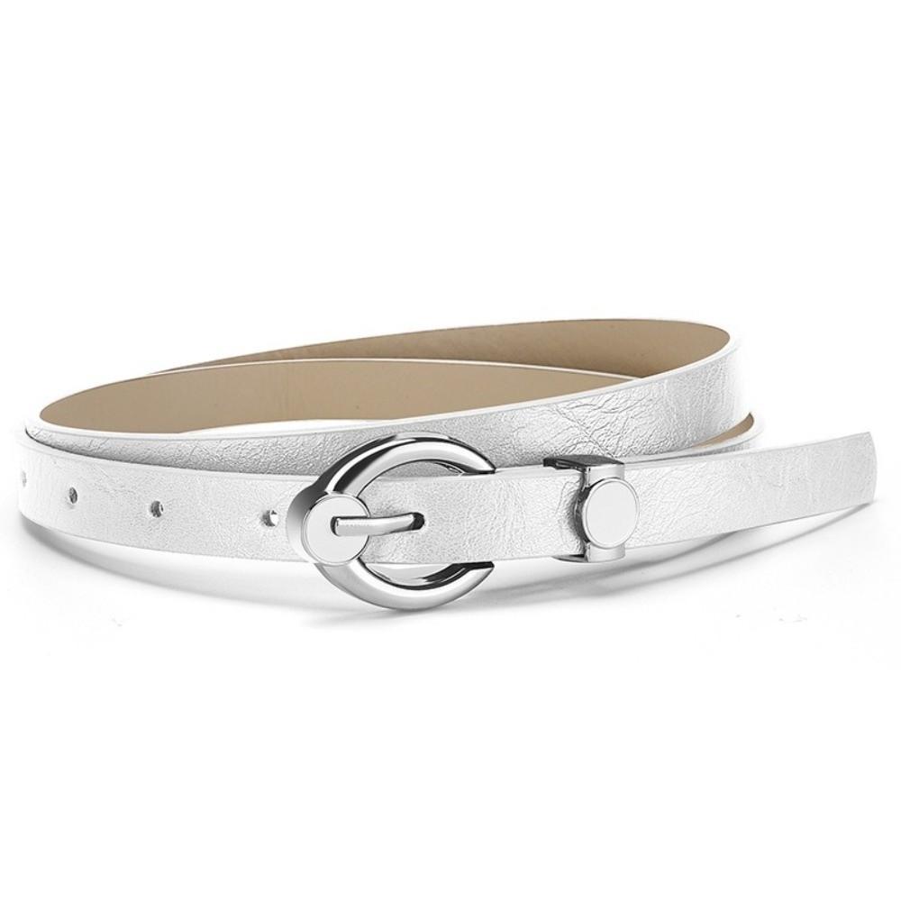 Harajuku Thin Waist Belt Alloy Pin Buckle Punk Waistband Fashion PU Leather Belt  For Women