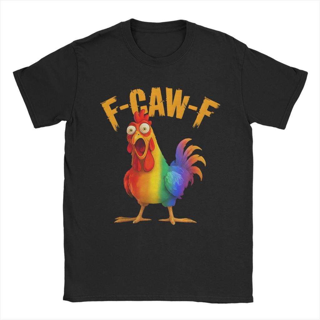 F-Caw-F Funny Chicken Christmas Xmas T-Shirt FCawF Rooster Meme Gift Popular T-Shirts Short Sleeve Summer Plus Size Top Tees